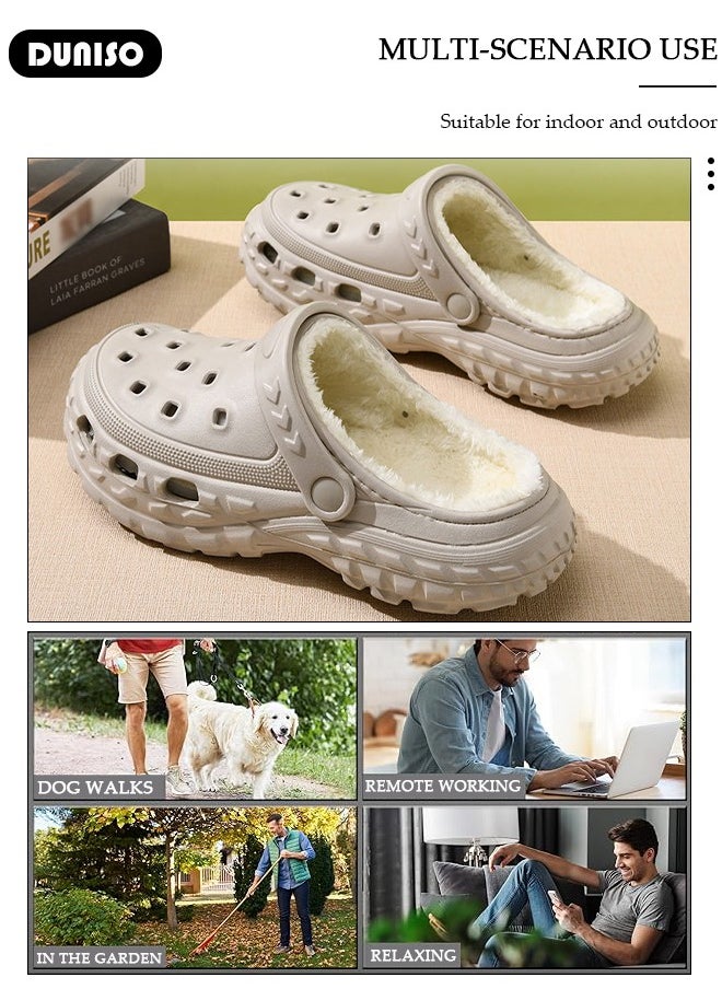 House Slippers for Men and Women,Washable Lined Clogs, Fashion Warm Shoes with Thick Sole, Comfortable Home Fuzzy Slippers, Lightweight Non Slip House Shoes For Cozy Indoor Outdoor