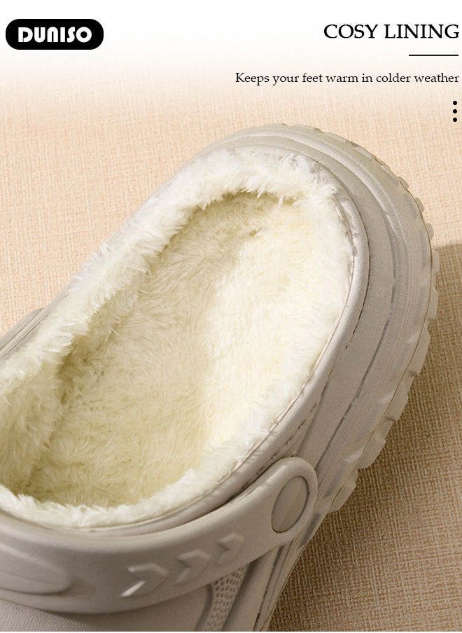 House Slippers for Men and Women,Washable Lined Clogs, Fashion Warm Shoes with Thick Sole, Comfortable Home Fuzzy Slippers, Lightweight Non Slip House Shoes For Cozy Indoor Outdoor