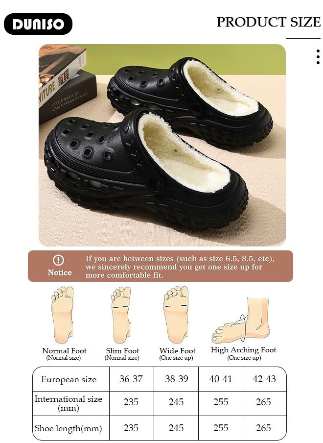 House Slippers for Men and Women,Washable Lined Clogs, Fashion Warm Shoes with Thick Sole, Comfortable Home Fuzzy Slippers, Lightweight Non Slip House Shoes For Cozy Indoor Outdoor