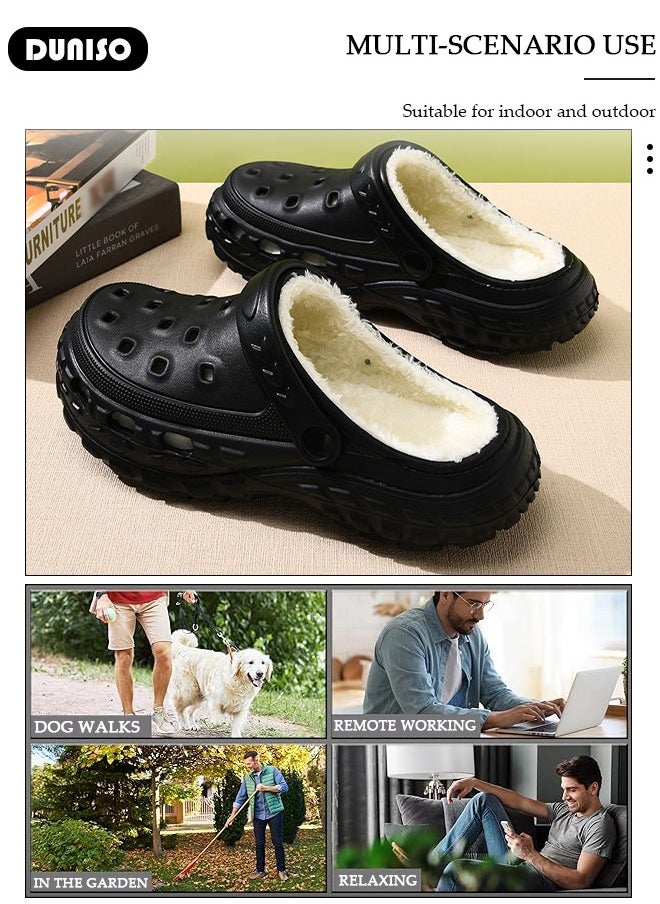 House Slippers for Men and Women,Washable Lined Clogs, Fashion Warm Shoes with Thick Sole, Comfortable Home Fuzzy Slippers, Lightweight Non Slip House Shoes For Cozy Indoor Outdoor