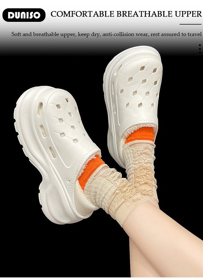 House Slippers for Women,Washable Lined Clogs, Fashion Warm Shoes with Thick Sole, Comfortable Home Fuzzy Slippers, Lightweight Non Slip House Shoes For Cozy Indoor Outdoor