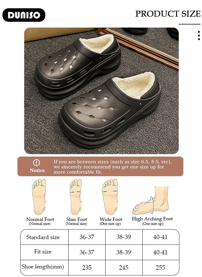 House Slippers for Women,Washable Lined Clogs, Fashion Warm Shoes with Thick Sole, Comfortable Home Fuzzy Slippers, Lightweight Non Slip House Shoes For Cozy Indoor Outdoor