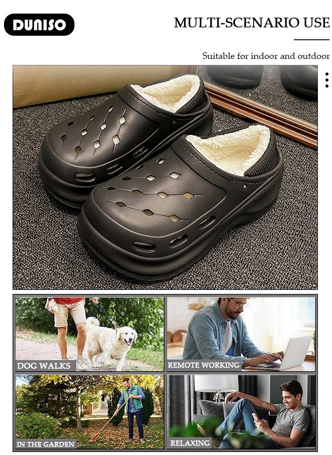 House Slippers for Women,Washable Lined Clogs, Fashion Warm Shoes with Thick Sole, Comfortable Home Fuzzy Slippers, Lightweight Non Slip House Shoes For Cozy Indoor Outdoor