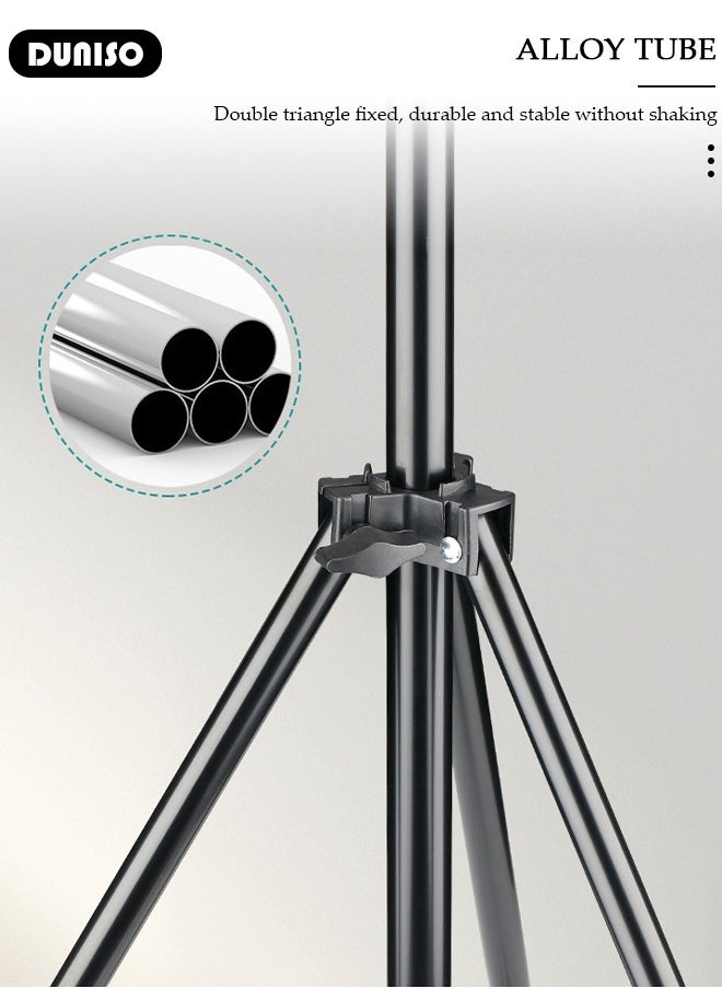 Selfie Ring Light with Extendable Floor Tripod and Phone Holder, Dimmable LED Beauty Camera Ring light with 360 Degrees Shooting Arm for Makeup, Photo Selfie, Video Recording, Live Streaming