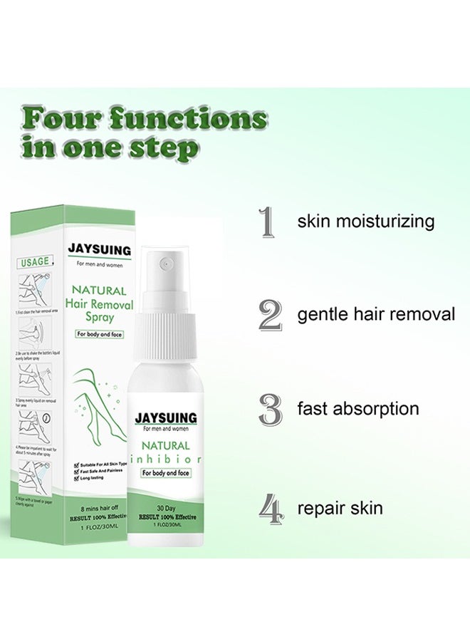 Natural Hair Removal Spray， Hair Removal Spray Foam Gentle Hair Removal Hair Removal Spray Non-irritating Smooth and Delicate Cleaning Care 30ML