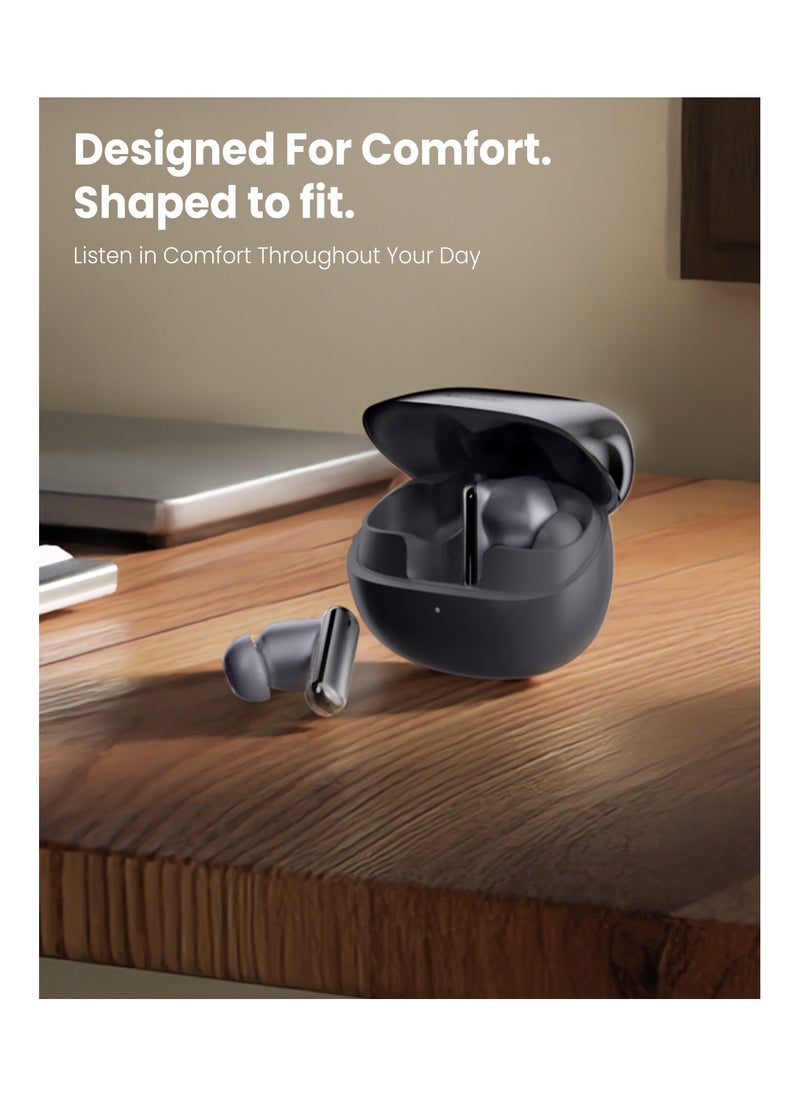 Moxedo True Wireless Earbuds S7 Active Noise Cancellation Bluetooth 5.4 300 mAh Charging Case 5.5 Hrs Playing Time with Built-in 4 Powerful Microphones (Gray)