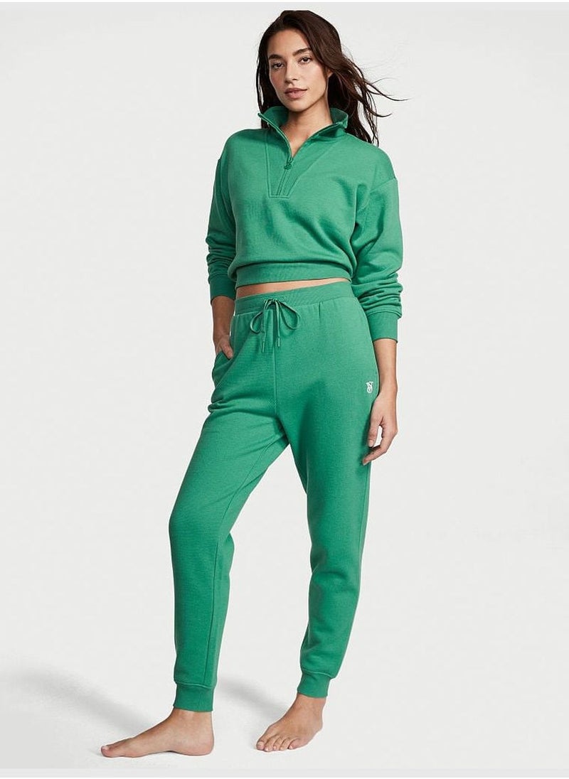 Cotton Fleece High-Rise Jogger Pants