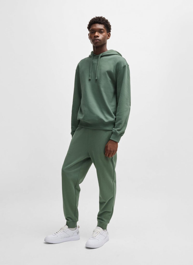 Cotton-terry relaxed-fit hoodie with logo print