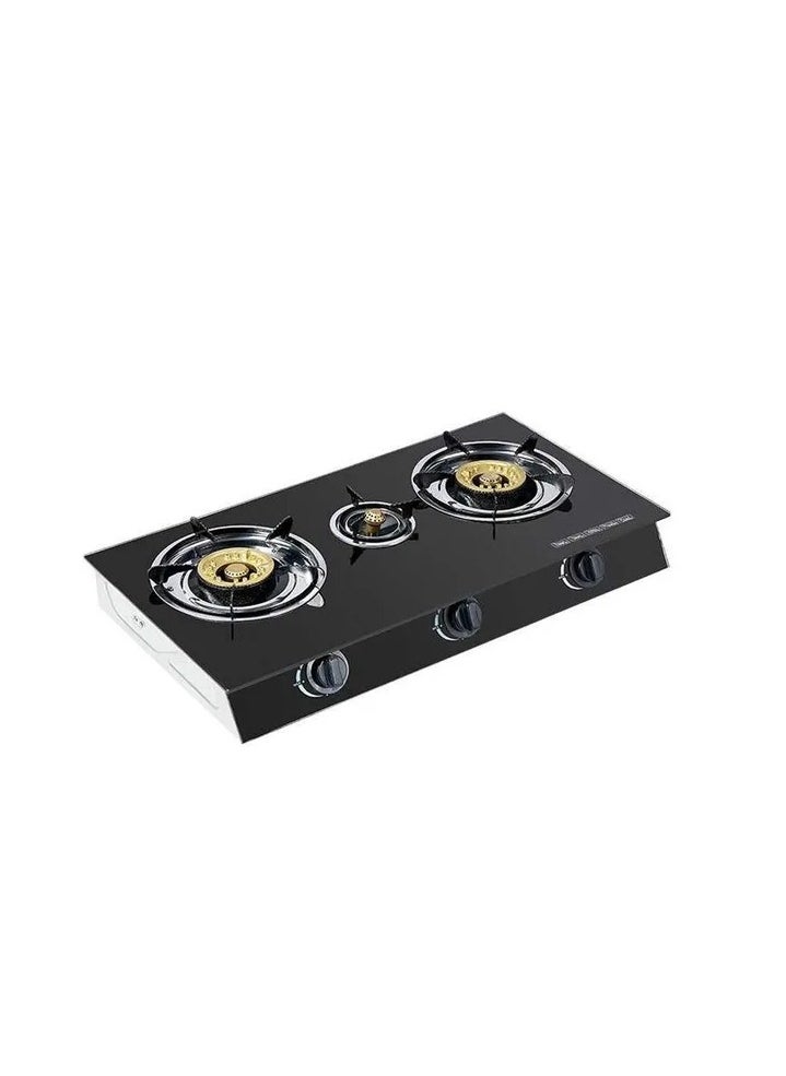 Glass body table top gas stove,3 burner gas cooker, household gas burner