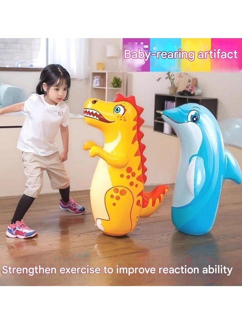 Children's toy inflatable tumbler boxing cartoon exercise coordination ability puzzle fighting 95 cm high-Toys for Kids 6 and Up（yellow）