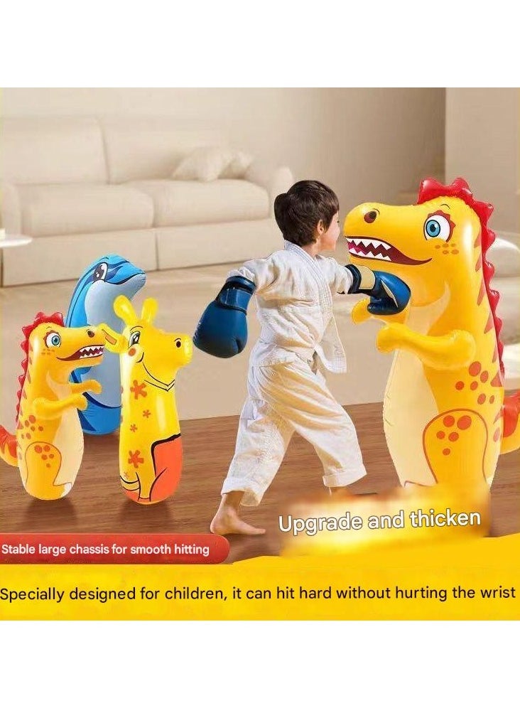 Children's toy inflatable tumbler boxing cartoon exercise coordination ability puzzle fighting 95 cm high-Toys for Kids 6 and Up（yellow）