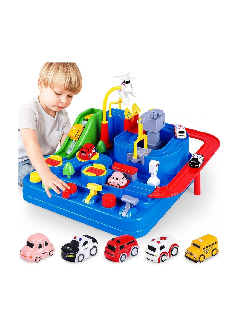 Car Adventure Toys, City Rescue Preschool Educational Toy Vehicle, Parent-Child Interactive Racing Kids Toy, Puzzle Car Race Tracks Parking Playsets