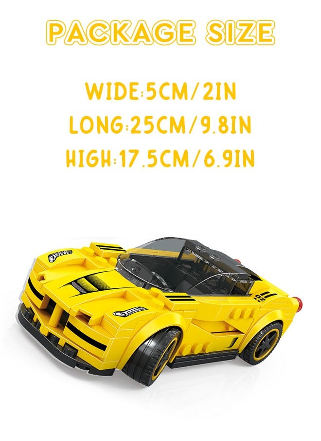 Building Block Racing Car, Educational Toy (Yellow)