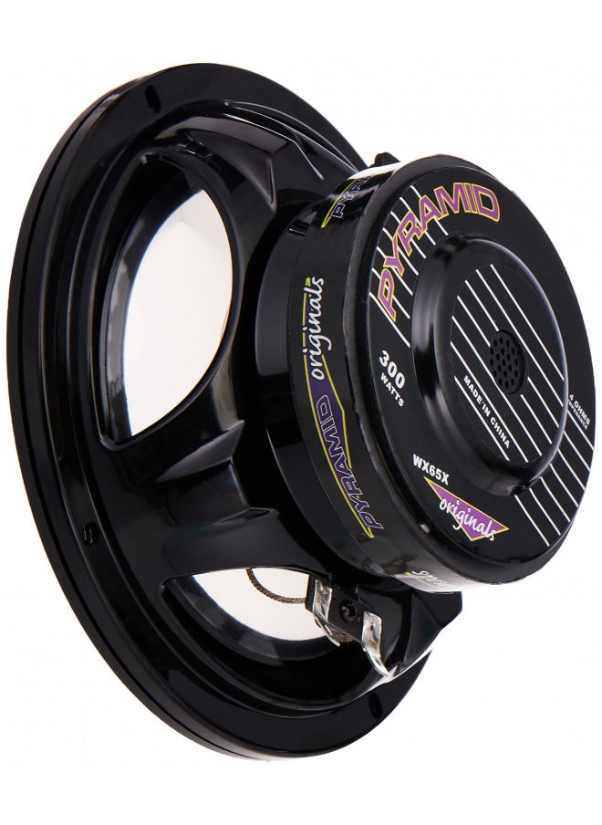Pyramid 6.5 Inch Car Woofer Speaker - 300 Watt High Powered White Injected Polypropylene Cone Car Audio Sound Component Speaker System w/ High-Temperature Kapton Voice Coil, 4 Ohm, 40oz Magnet - WX65X