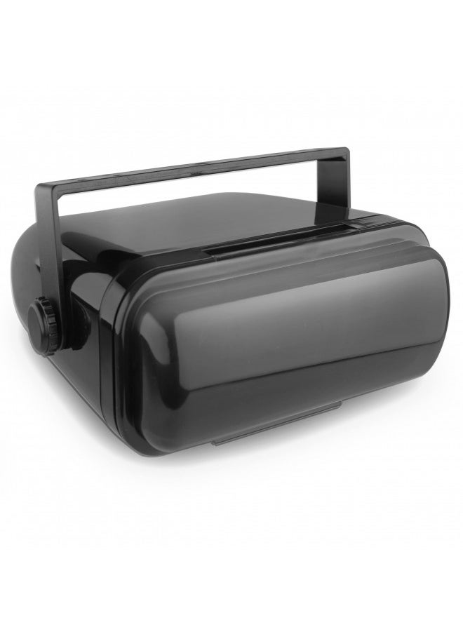 Pyle Durable Universal Marine Stereo Cover - Water Resistant Boat Radio Protector Shield with Flip-Up Door & Neoprene Gasket - Compatible with Dual Shaft & DIN Style Stereos - Pyle PLMRCB3 , Black