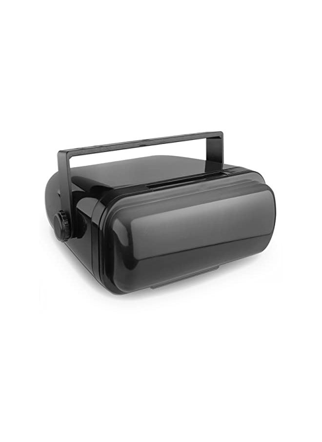 Pyle Durable Universal Marine Stereo Cover - Water Resistant Boat Radio Protector Shield with Flip-Up Door & Neoprene Gasket - Compatible with Dual Shaft & DIN Style Stereos - Pyle PLMRCB3 , Black