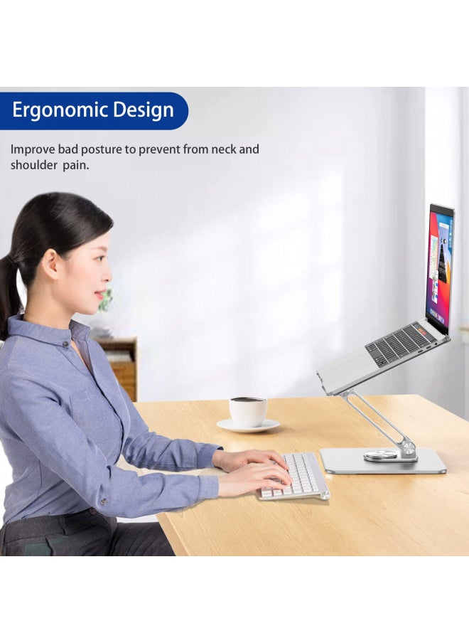 BESIGN LSX7 Laptop Stand with 360° Rotating Base, Ergonomic Adjustable Notebook Stand, Riser Holder Computer Stand Compatible with Air, Pro, Dell, HP, Lenovo More 10-15.6