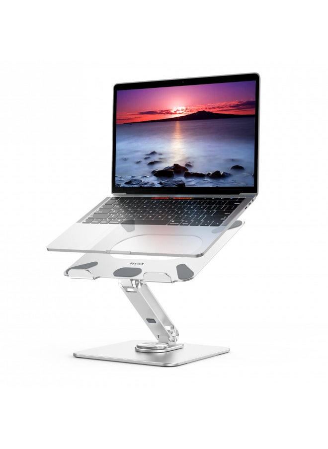 BESIGN LSX7 Laptop Stand with 360° Rotating Base, Ergonomic Adjustable Notebook Stand, Riser Holder Computer Stand Compatible with Air, Pro, Dell, HP, Lenovo More 10-15.6