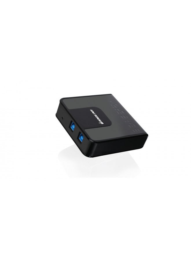 IOGEAR 4x2 USB 3.0 Peripheral Sharing Switch - Share 4 USB Devices Between 2 Computers - LED Indicators - Cables n Remote Included - PC - MAC - Printer - Scanner - Mouse/Keyboard and More - GUS432
