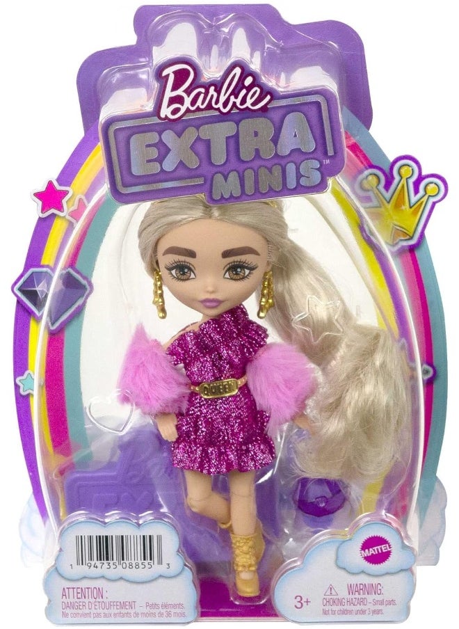 Barbie Extra Minis Doll #8 (5.5 in) in Fashion & Accessories, with Doll Stand