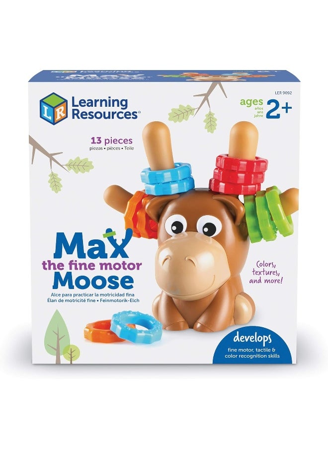 Learning Resources Max the Fine Motor Moose - 13 Pieces, Ages 2+ Toddler Learning Toys, Fine Motor Toy for Toddlers, Preschool Toys, M