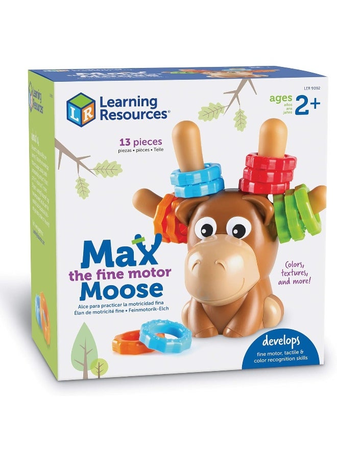 Learning Resources Max the Fine Motor Moose - 13 Pieces, Ages 2+ Toddler Learning Toys, Fine Motor Toy for Toddlers, Preschool Toys, M