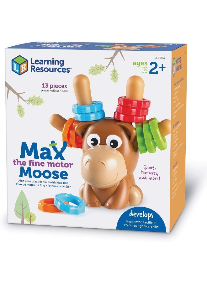 Learning Resources Max the Fine Motor Moose - 13 Pieces, Ages 2+ Toddler Learning Toys, Fine Motor Toy for Toddlers, Preschool Toys, M