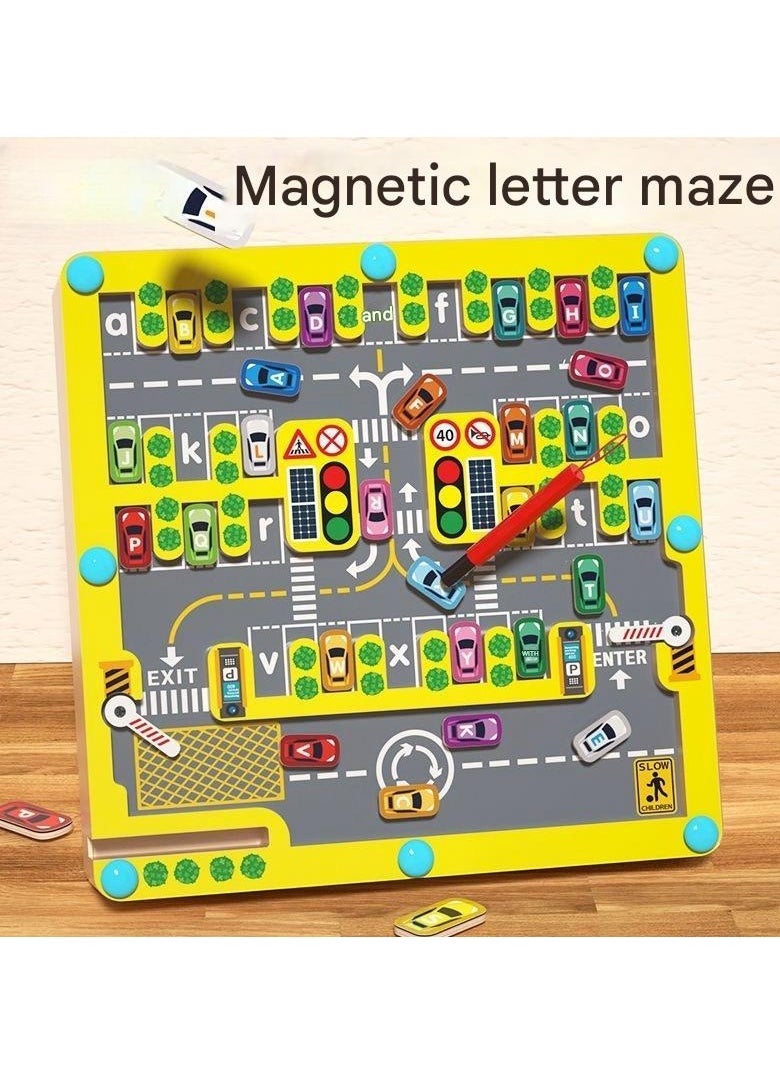 Magnetic Alphabet Maze,Montessori Toys,Alphabet Puzzle Toddler Toys for Ages 2-4,Sensory Toys Fine Motor Skills,Gifts for Kids