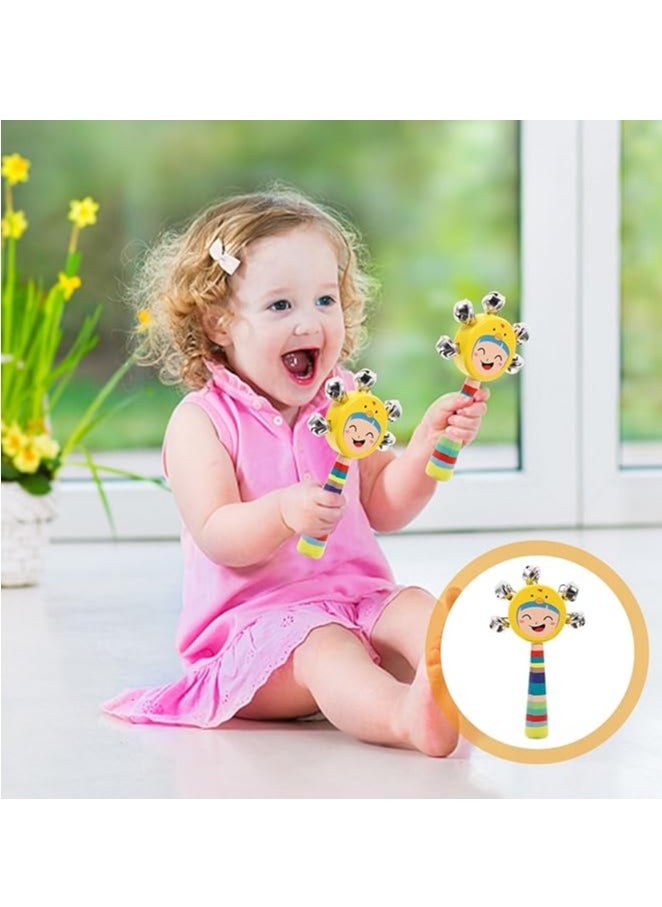 (4 in 1 set) baby toy hand bell one-year-old baby hand grasping training rattle newborn infant rattle early education sand hammer