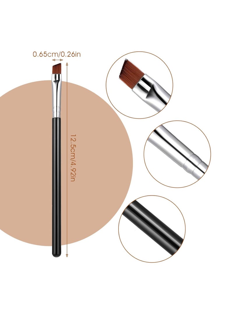 WLLHYF 5Pcs Angled Eyeliner Brush, Fine Slanted Flat Angle Eye Liner Eyebrow Brush Eye Makeup Brush Soft Fibers Synthetic Bristles Eye Makeup Tool