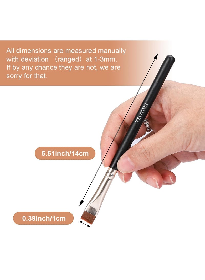 TEOYALL Thin Flat Eyeliner Brush, Precise Eyebrow Definer Brush, Concealer Brush for Cover Blemishes (Multifunctional Flat Brush)