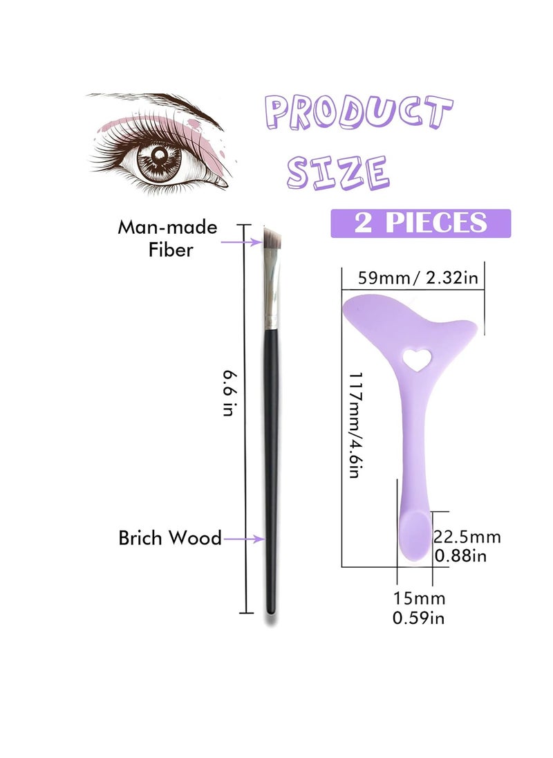 Slanted Ultra Thin Winged Eyeliner Brush Silicone Eye Liner Stencils Makeup Aid,Angled Eyeliner Brush Slanted-Small Thin Winged Liner Eyeshadow Eyebrow Tool(Purple)