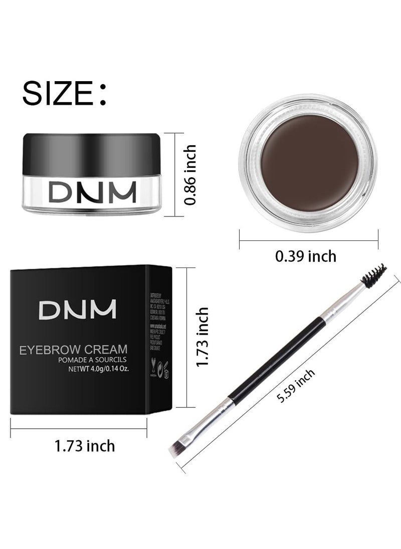 2Pcs Eyebrow Gel Pomade Dark brown Shaping Kit with Dual-ended Brush Eyebrow Styling Gel Kit Long Lasting Waterproof Colored Eyebrow Gel Paint Pencil Tinting Kit pintura de cejas, BALCK AND BROWN