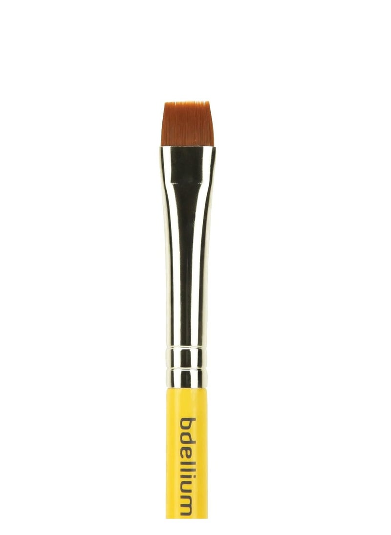 Bdellium Tools Professional Makeup Brush - Travel 714 Flat Eye Definer - Short Wooden Handle for Convenient Travel, For Eye Definition (Yellow, 1pc)