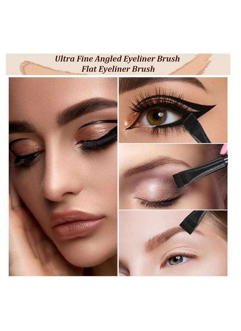 Fine Angled Eyeliner Brush, Ultra thin Precision Eyeliner Brushes Fine Point Angled Eyebrow Concealer Brush Set of 3, Makeup Brush Tool Gel Eyeliner Brush for Precision Eye Liner Brows