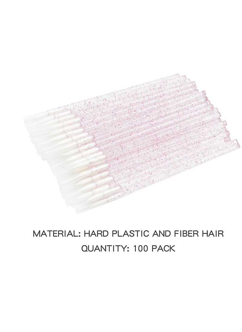 Disposable Eyeliner Brush Applicator Cosmetic Eye Wand Eyeliner Makeup Tool (pink- pack of 100)