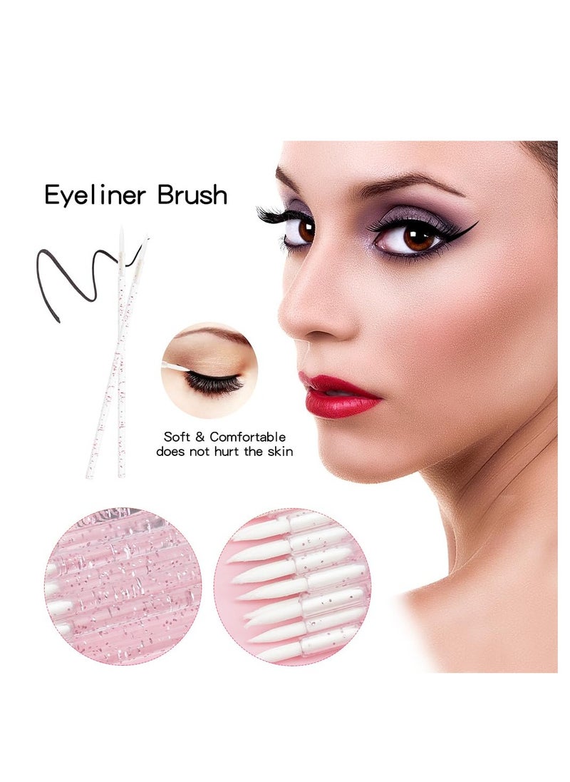 Disposable Eyeliner Brush Applicator Cosmetic Eye Wand Eyeliner Makeup Tool (pink- pack of 100)