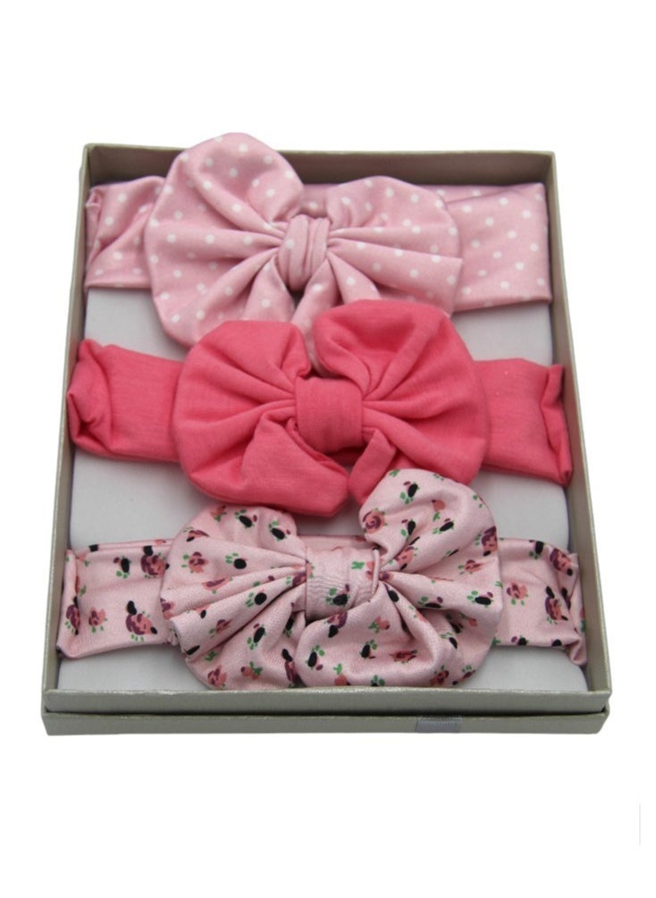 Bambimici - Olivia Box of 3 Heandband Ribbon - All Pink