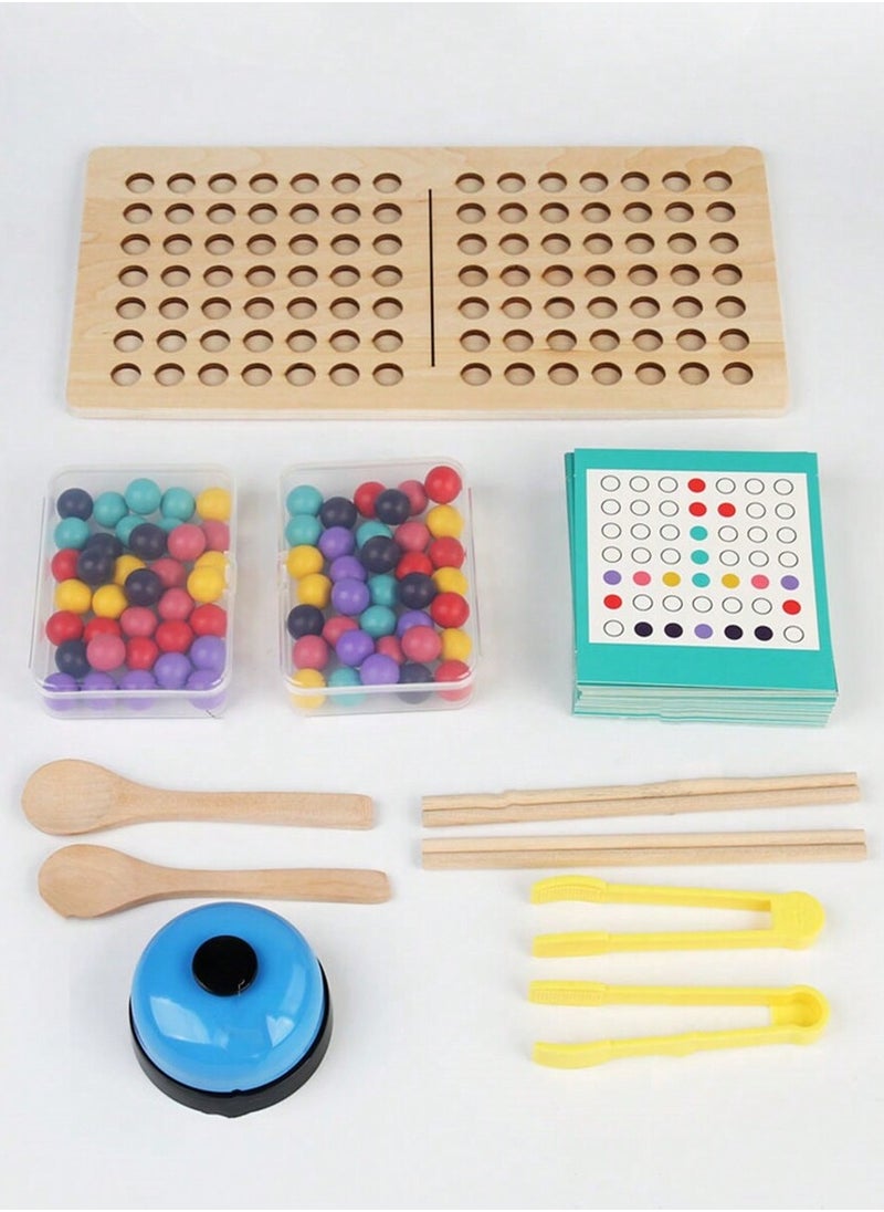 Interactive Double Battle Bead Game for Two Players - Engaging Wooden Puzzle Toy for Children, Promotes Color Recognition, Enhances Hand-Eye Coordination, and Fosters Focus and Early Learning