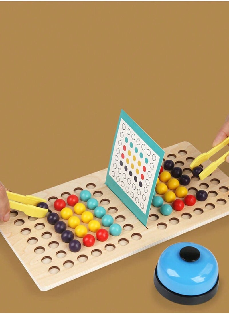 Interactive Double Battle Bead Game for Two Players - Engaging Wooden Puzzle Toy for Children, Promotes Color Recognition, Enhances Hand-Eye Coordination, and Fosters Focus and Early Learning