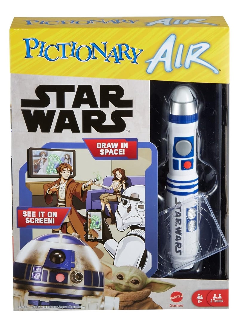 Pictionary Air Star Wars Family Drawing Game for Kids and Adults with R2-D2 Lightpen and Two Levels of Clues