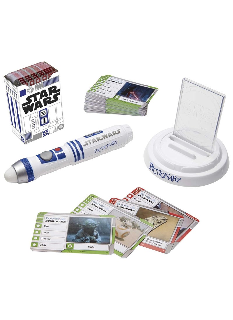 Pictionary Air Star Wars Family Drawing Game for Kids and Adults with R2-D2 Lightpen and Two Levels of Clues