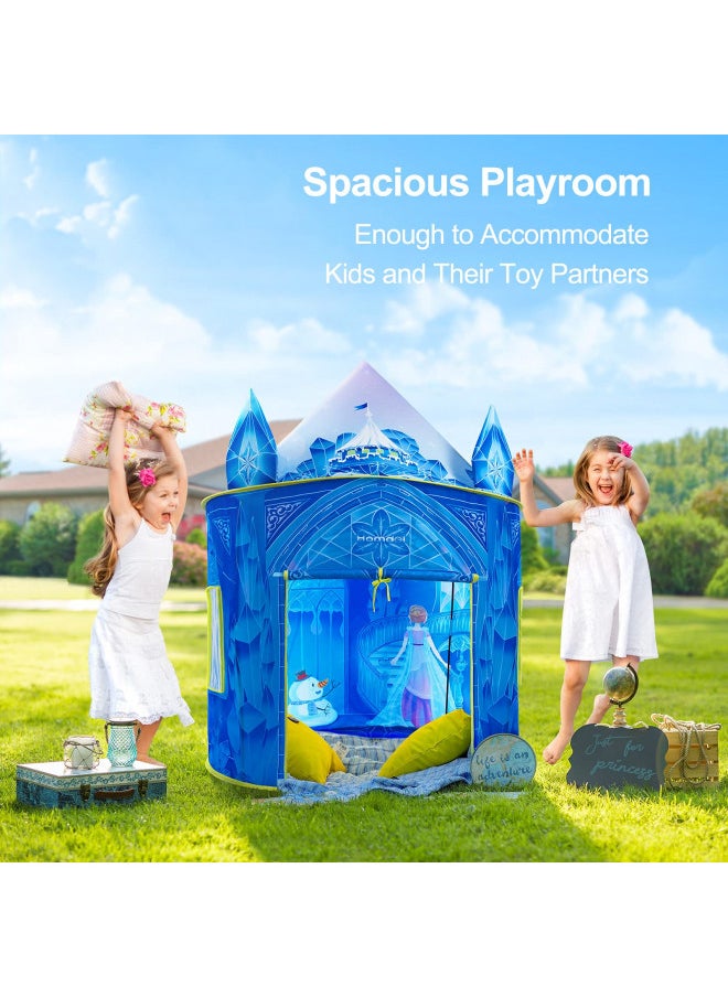 Hamdol Princess Play Tent, Frozen Toy for Girls, Ice Castle Kids Tent Indoor and Outdoor, Large Imaginative Playhouse 51