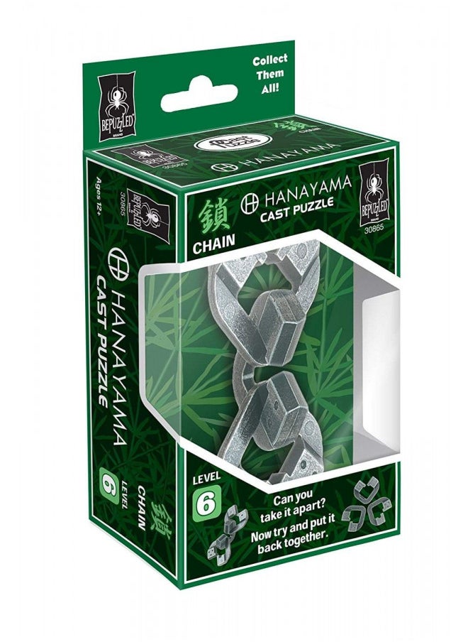 BePuzzled | Chain Hanayama Metal Brainteaser Puzzle Mensa Rated Level 6, for Ages 12 and Up
