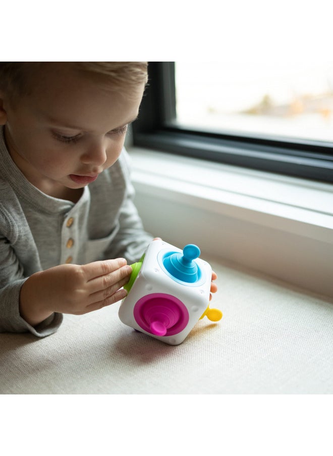 Fat Brain Toys Tugl Cube - Popping Fidget Cube for Toddlers, Kids, Teens, Adults