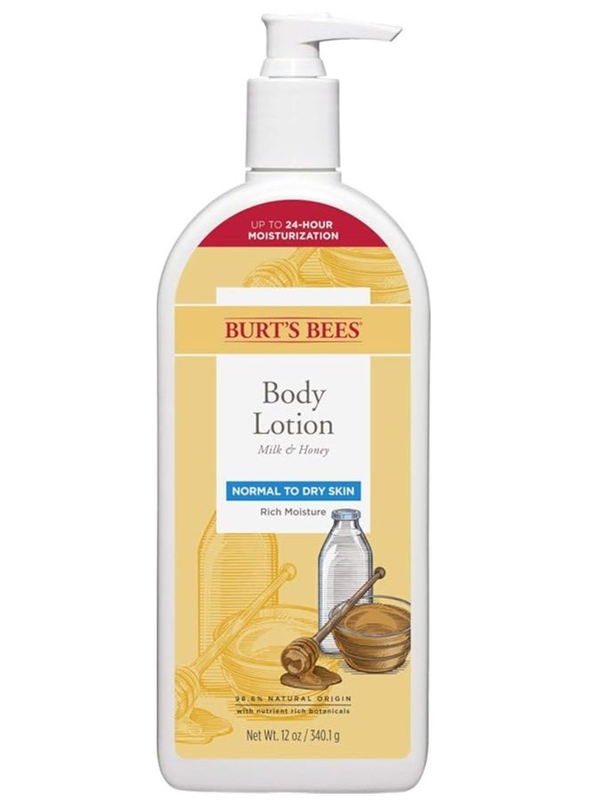 Body Lotion For Normal To Dry Skin With Milk & Honey, 12 Oz.