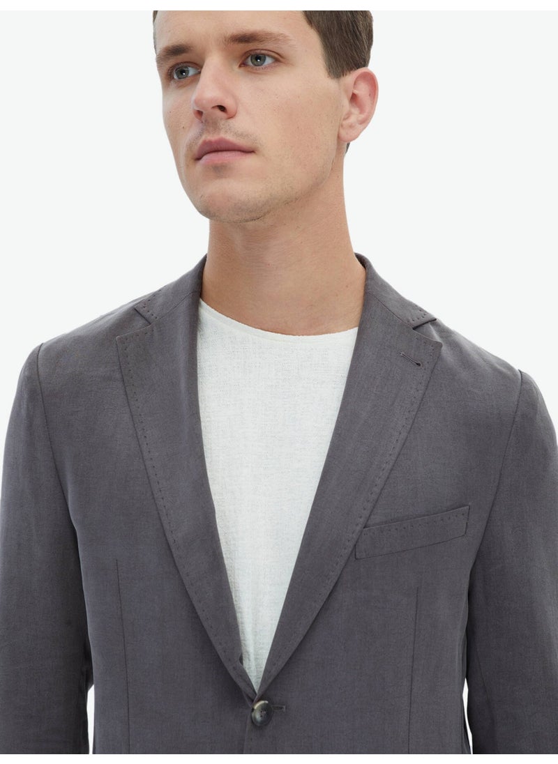 Anthracite Plain Modern Fit Jacket