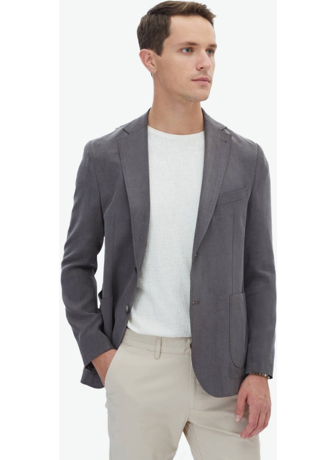 Anthracite Plain Modern Fit Jacket