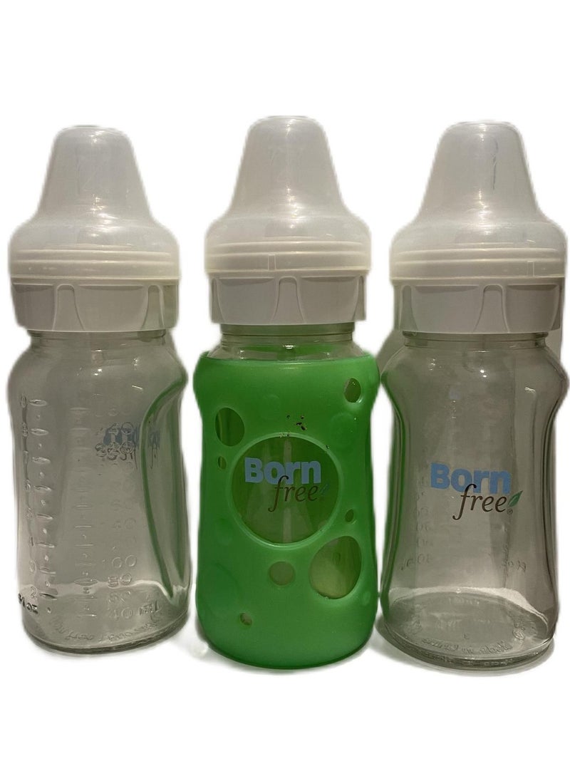 Baby Feeding Bottle Glass Born Free 260ML Triple bottle