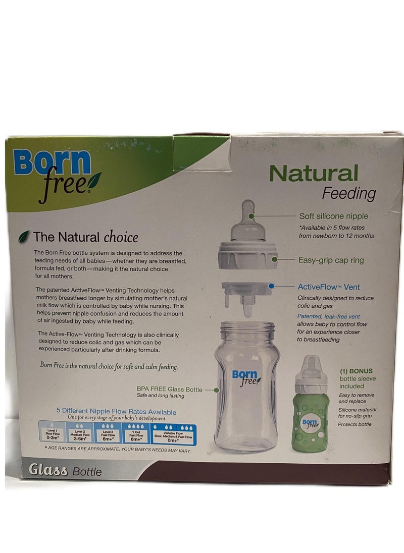 Baby Feeding Bottle Glass Born Free 260ML Triple bottle